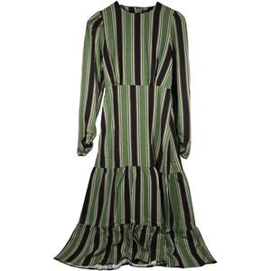 Area Stars Stripe Long‎ Tiered Dress in Green XS NWT